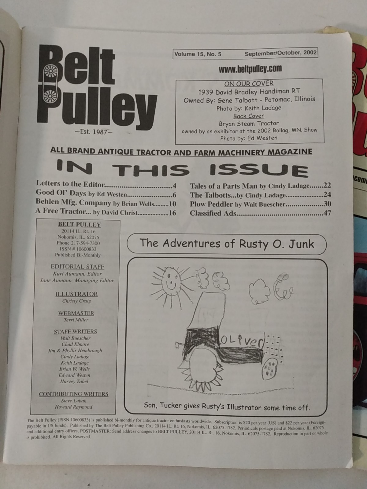 3 Belt Pulley magazines Antique Tractors 2002-2003 farm history
