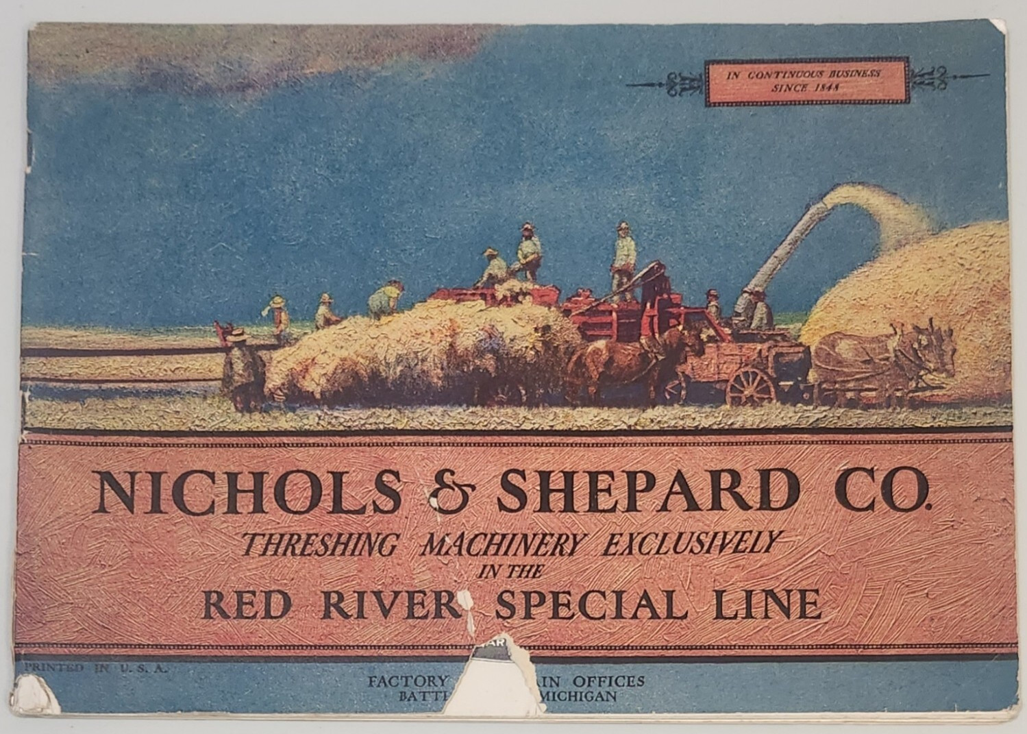 RARE Nichols & Shepard Co. Threshing Machinery Catalog Red River Special Line