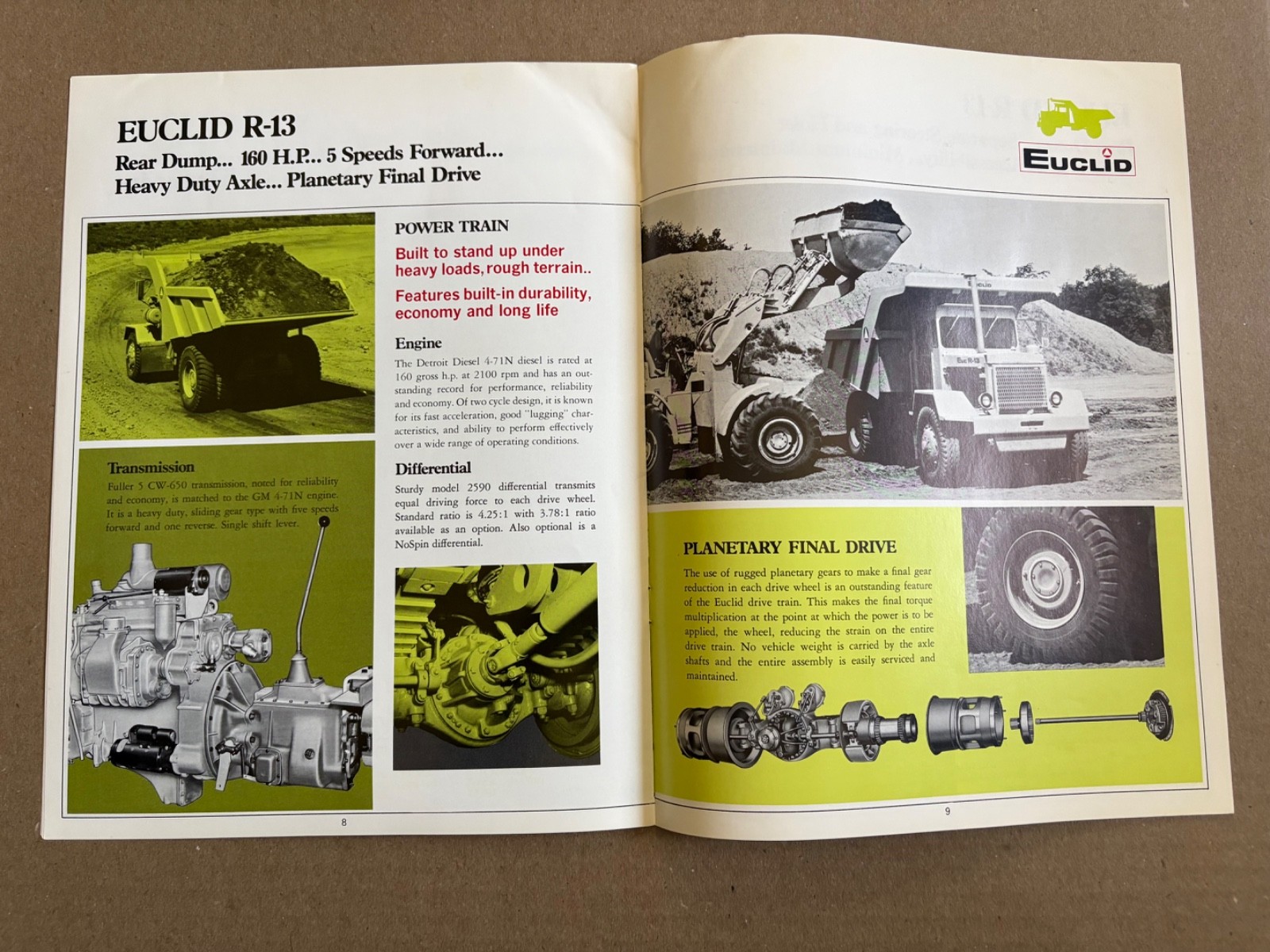 Vintage Euclid R-13 13 Ton Off Road Dump Truck Sales Brochure