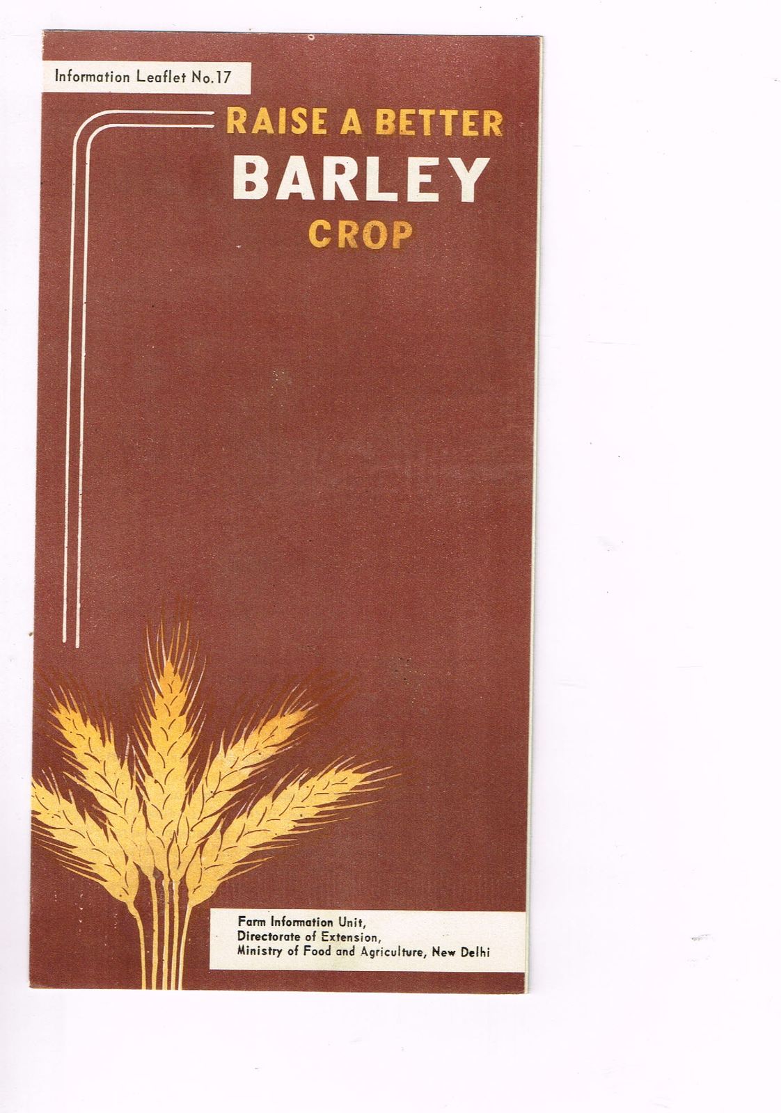 Vintage Farm Brochure New Delhi India Raise A Better Barley Crop
