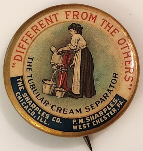 1896 Sharples Tubular Cream Seperator, Advertising Pinback Button
