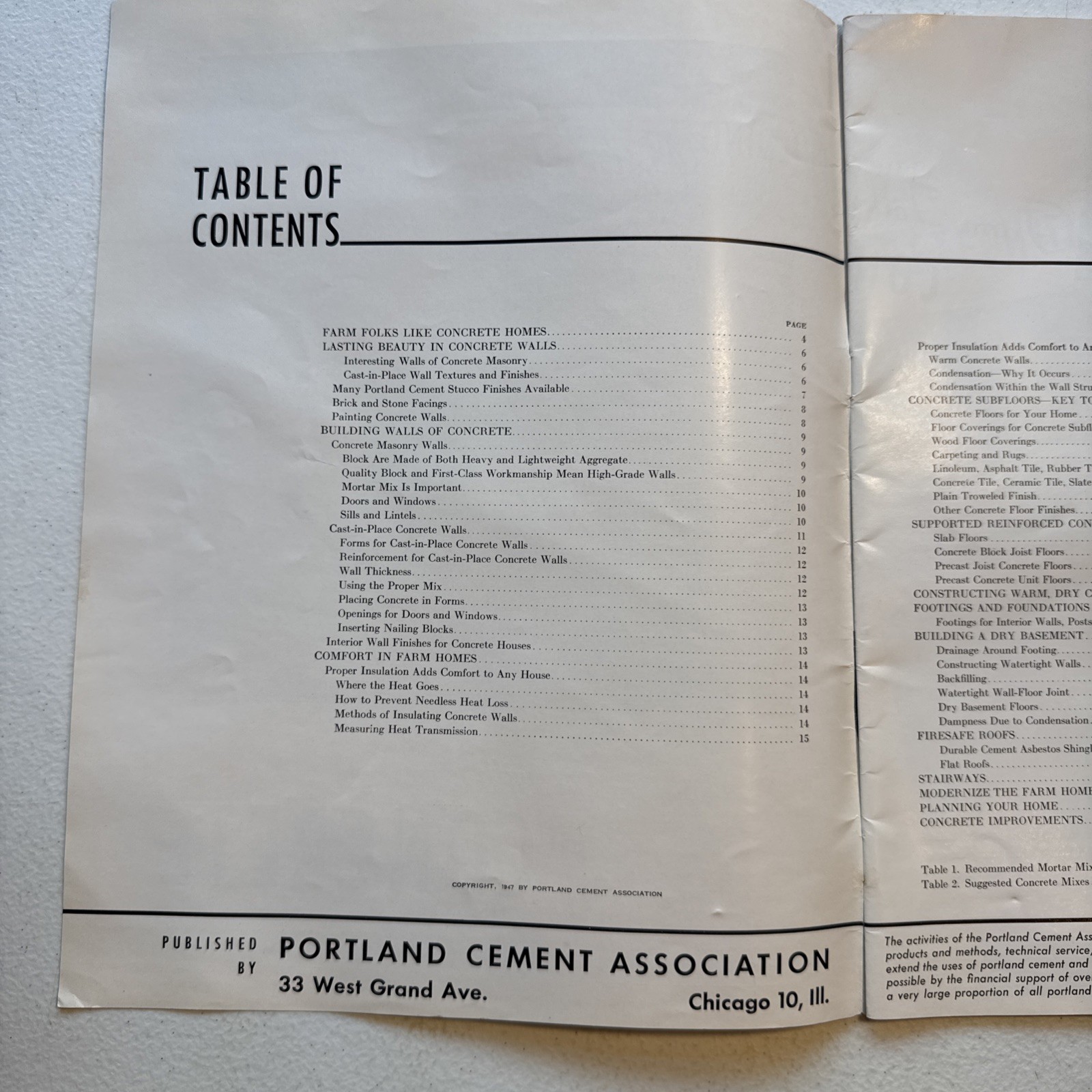 Vintage 1947 Portland Cement Association Building Better Farm Houses Booklet