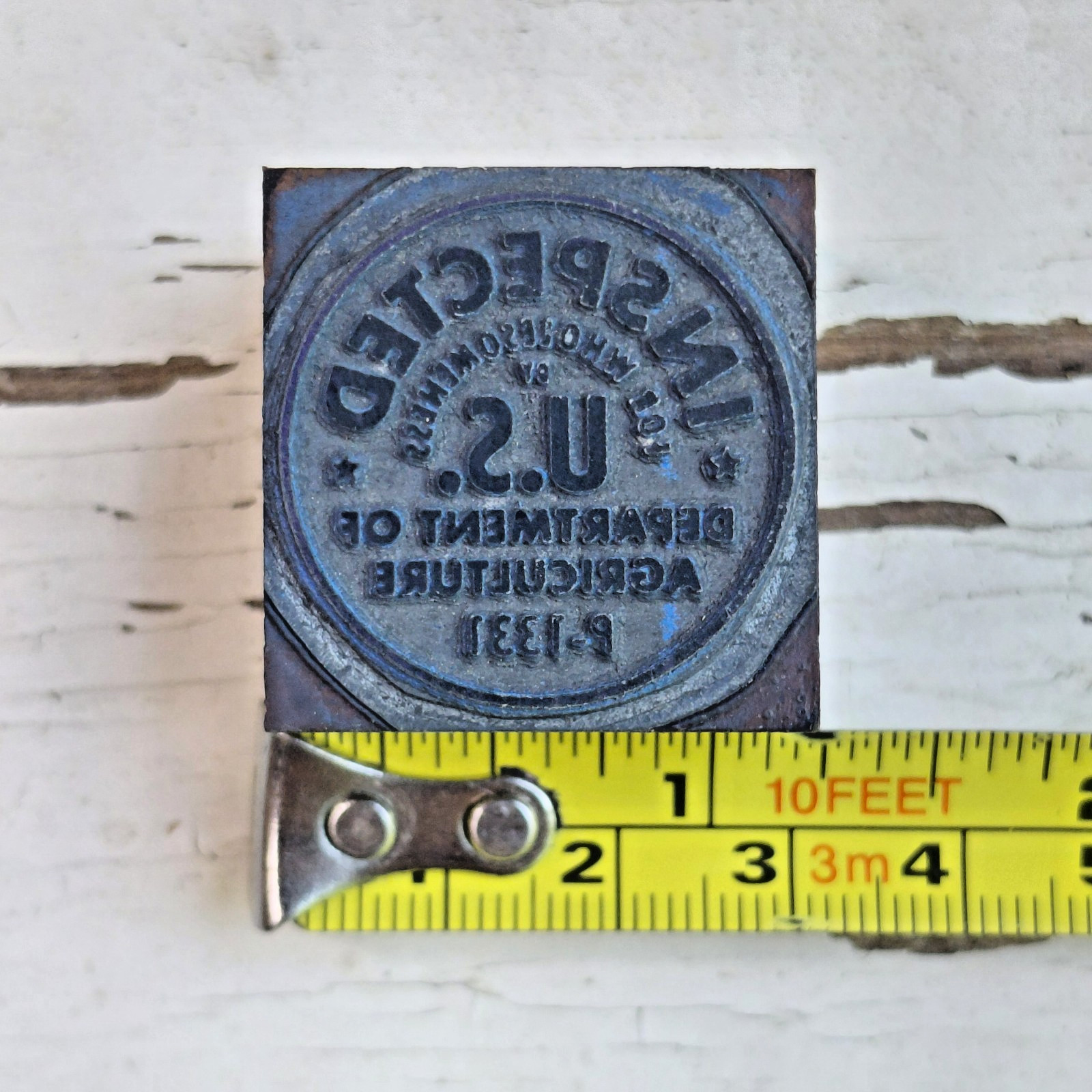 Vintage USDA Inspected For Wholesomeness Letterpress Printing Block P-1331
