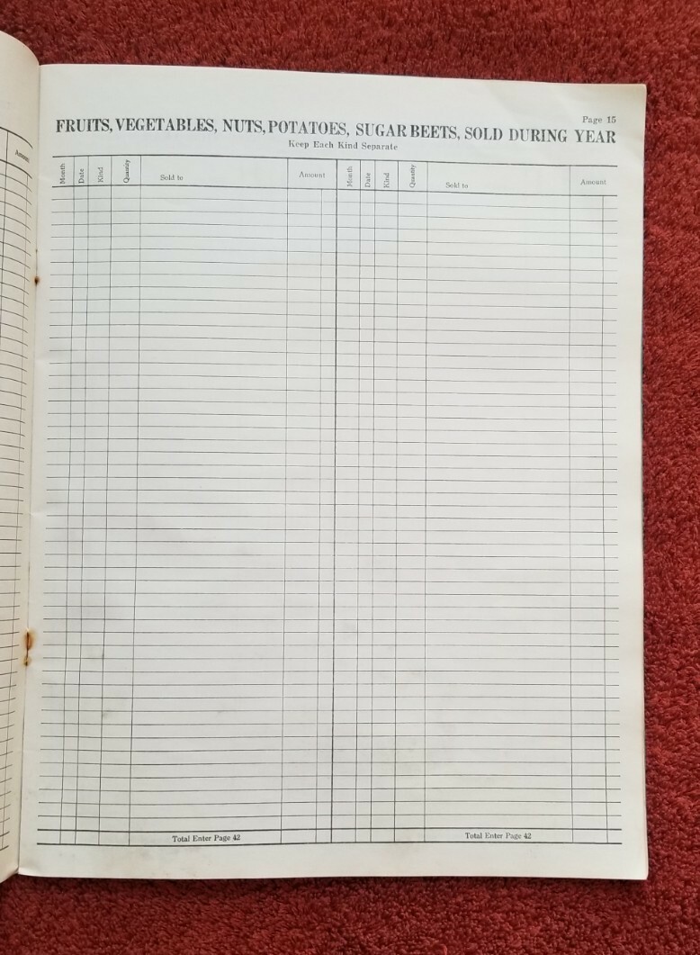 Coast to Coast Farm Record Book 1950 Agriculture Farmers Income Tax Blank Record