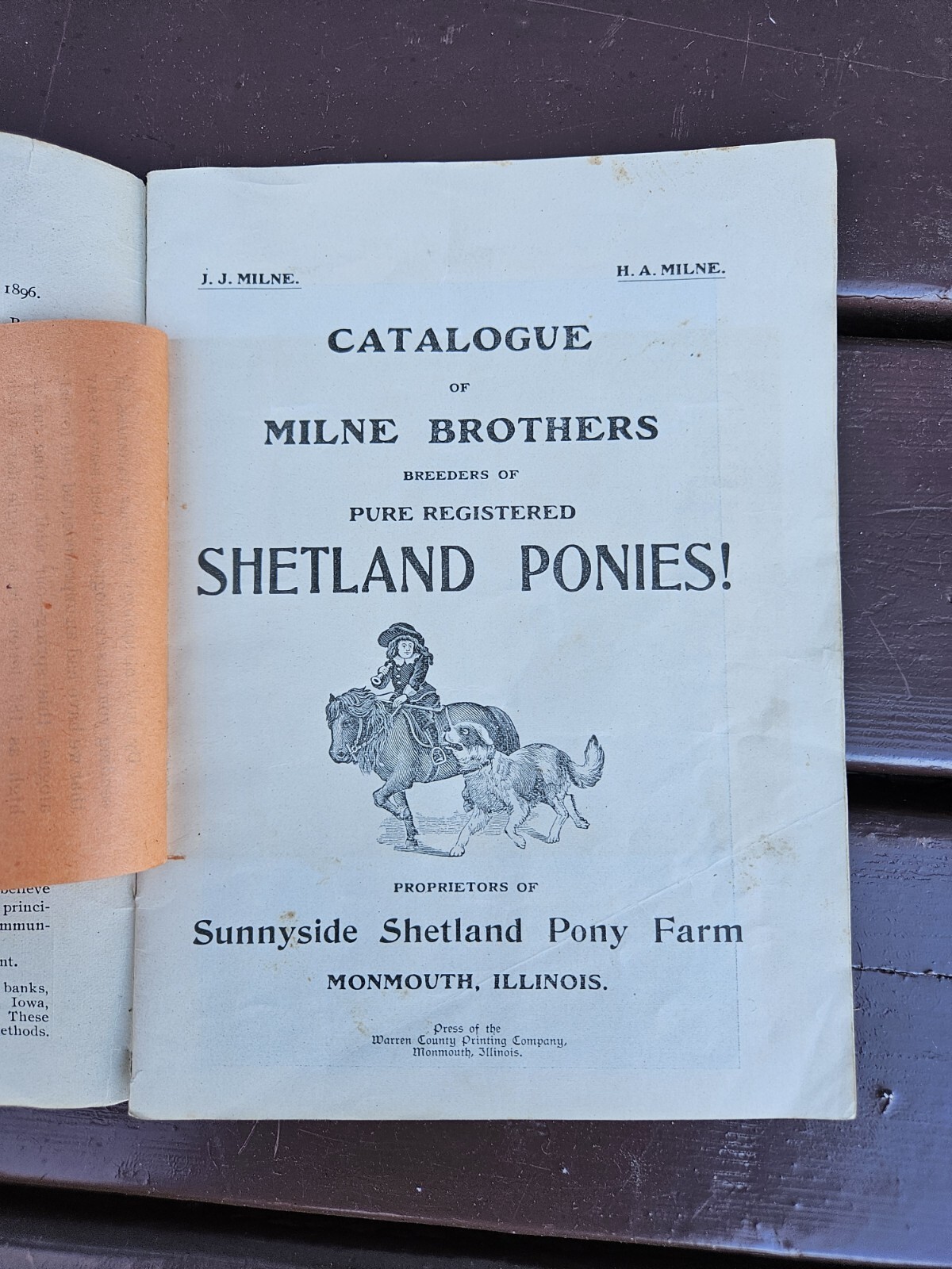 Sunny Side Shetland Pony Farm Catalog & Brochures Monmouth ILL. 1902 +