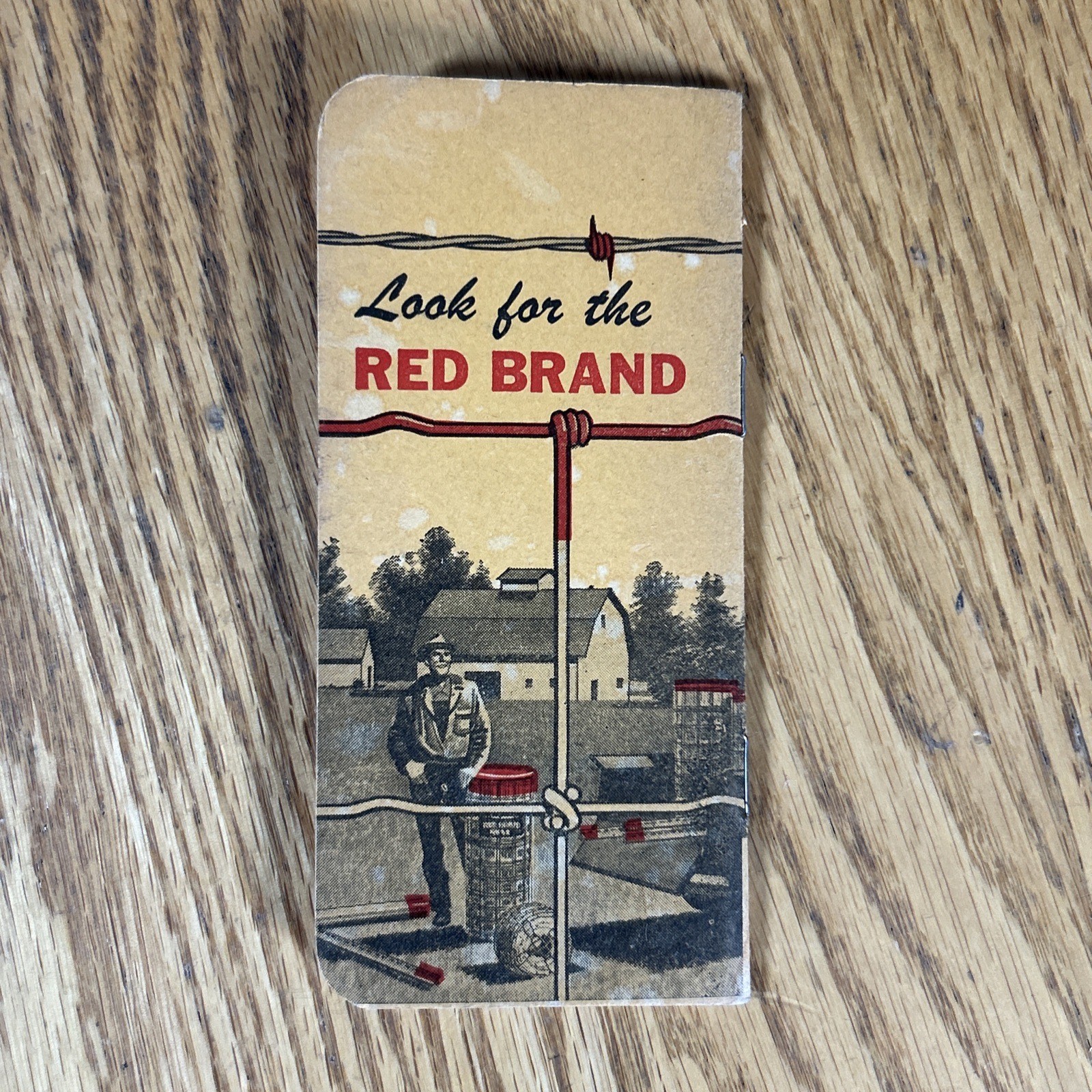 Vintage Red Brand Fence Advertising Notebook Nadeau MI Jean Lumber 1930s-1940s