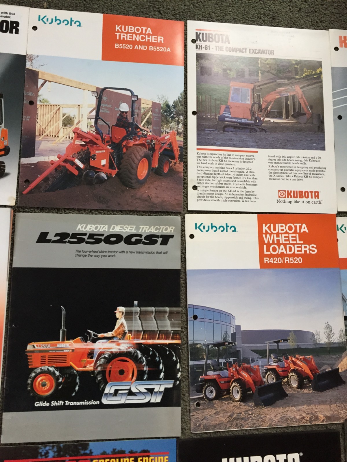MASSIVE Lot of 44 Kubota tractor and equipment brochures Literature advertizing