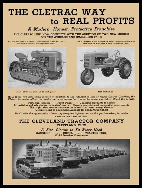 1939 CLETRAC General & Model H Industrial Tractors NEW METAL SIGN: 12×16&Prime;