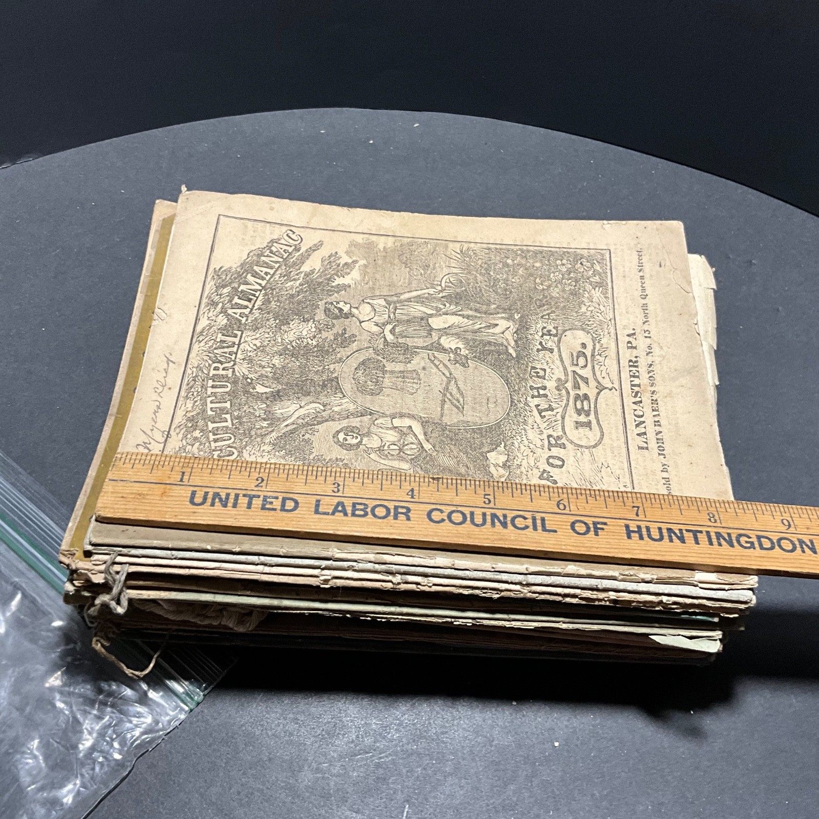 Antique LOT of 24 AGRICULTURAL ALMANACS 1837-1967 English German 19th C.