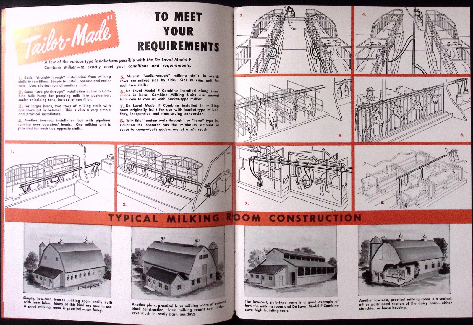 1957 DeLaval Model F Combine Milking System Dealer Brochure DeLaval Separator Co