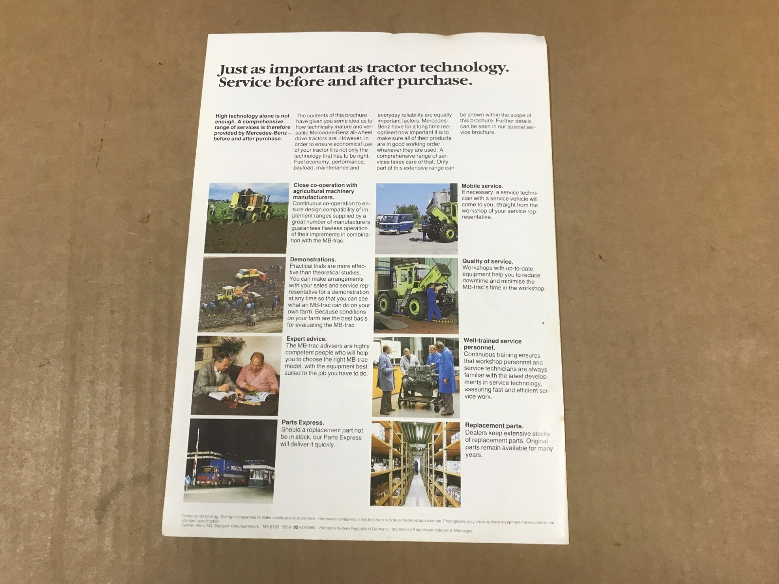 Vintage Mercedes-Benz All-Wheel Drive Tractors Salesman Brochure