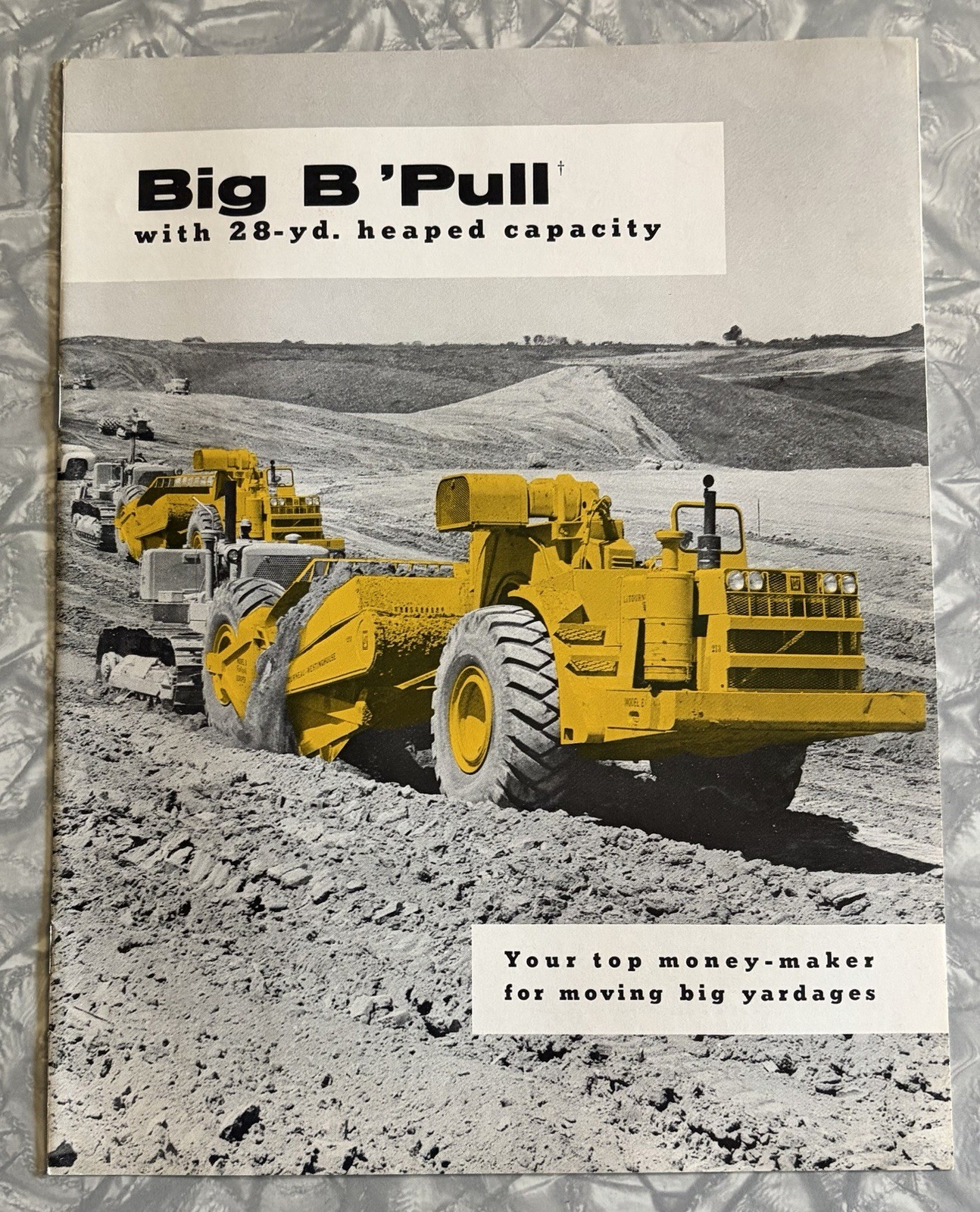 1958 LETOURNEAU BIG B PULL TOURNAPULL SCRAPER 8 PG SALES BROCHURE