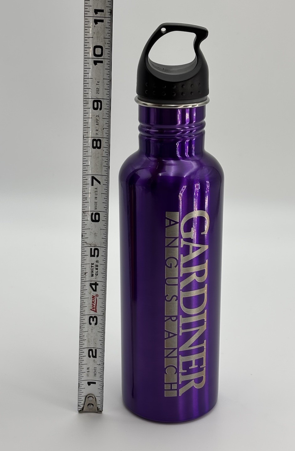 Gardiner Angus Ranch Purple Aluminum Water Bottle Cattle Ranch Promo 20-24oz NEW