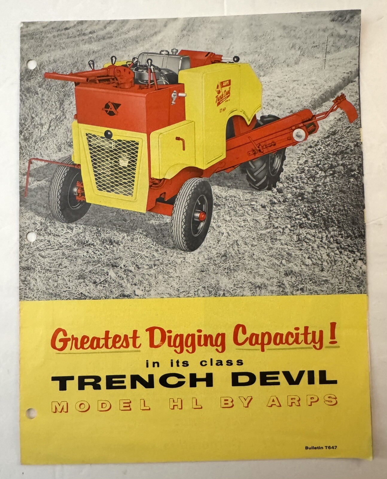 Vintage 1970&rsquo;s ARPS Model HL Trench Devil Dealer Sales Brochure