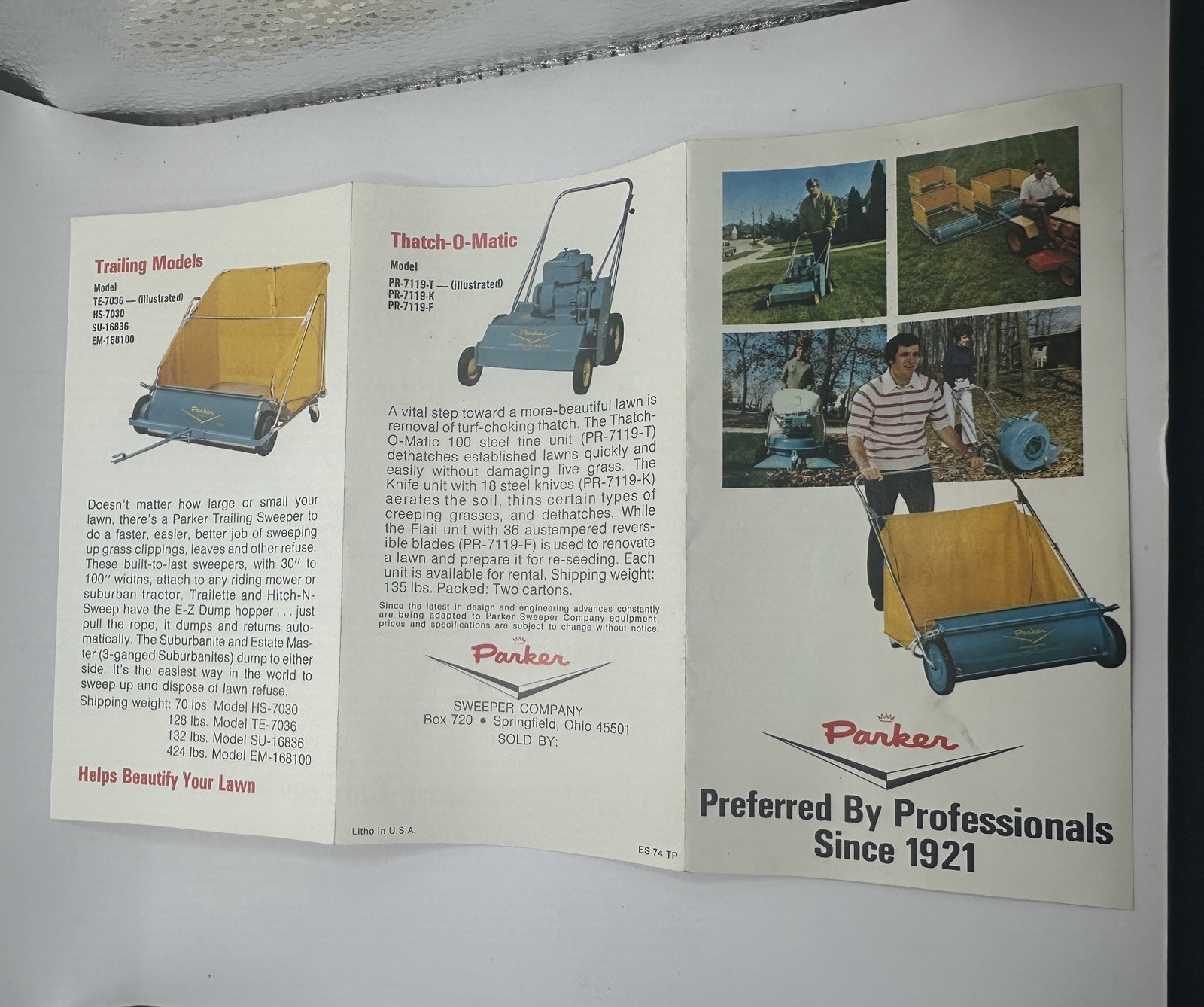 Vintage Parker Lawn Care Equipment Sales Brochure Lawn Tractor Lawn Mower Manual