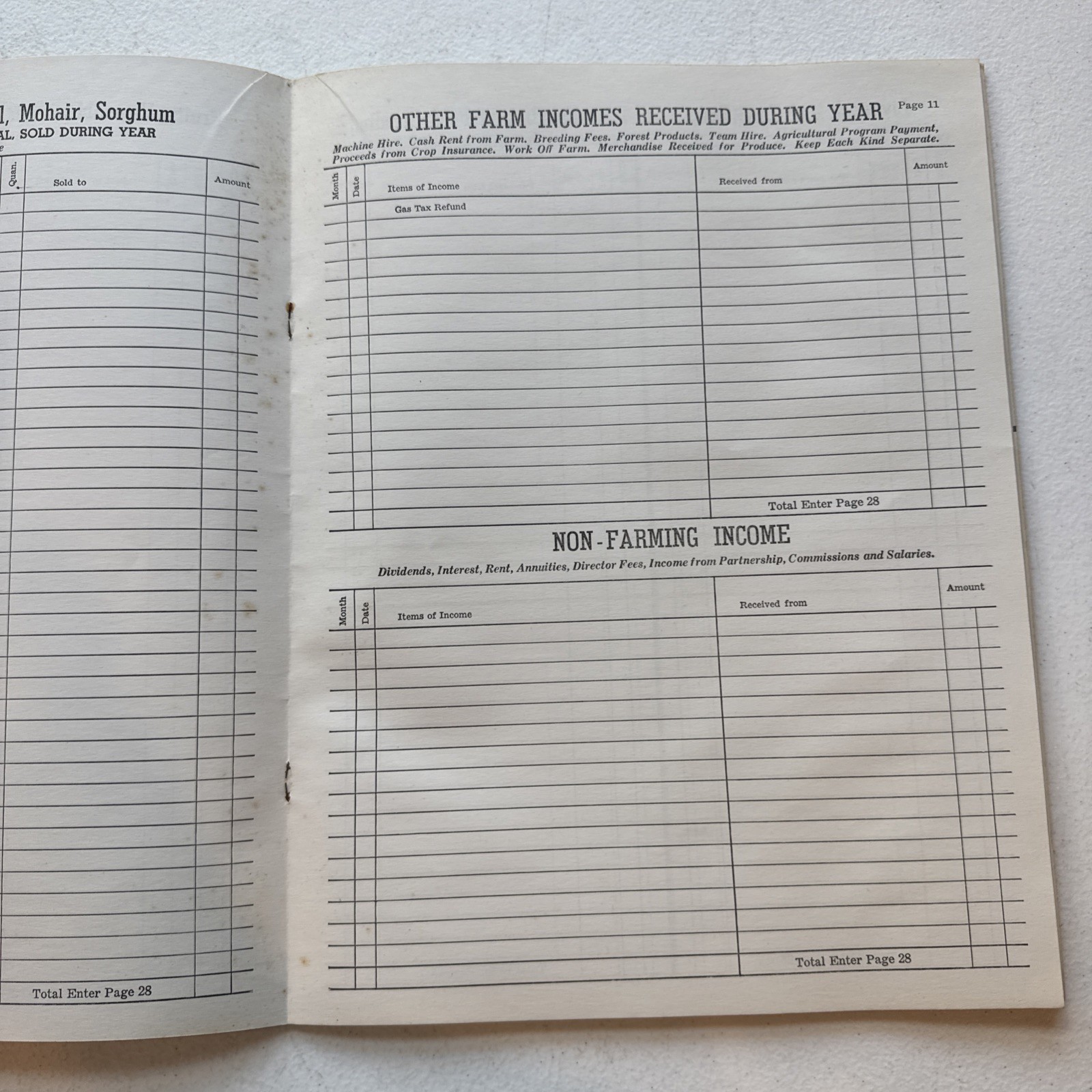 Melvin H. Sheffer Inc. Farming Equipment & Refrigeration Farm Record Book 1951