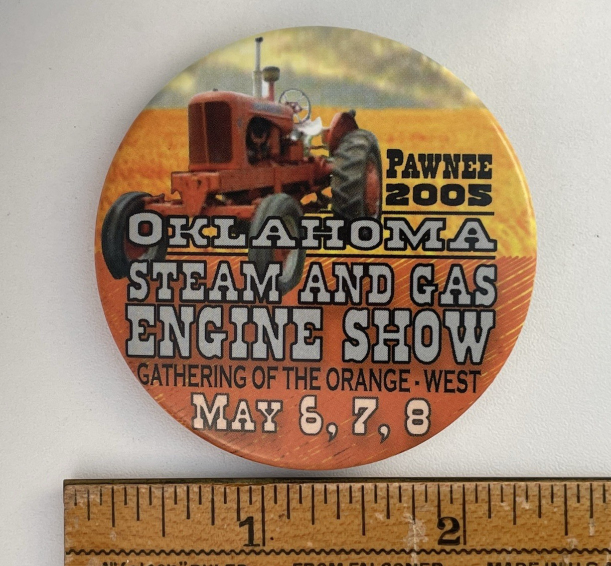 Pinback Advertising Button: Oklahoma Steam & Gas Engine Show 2005