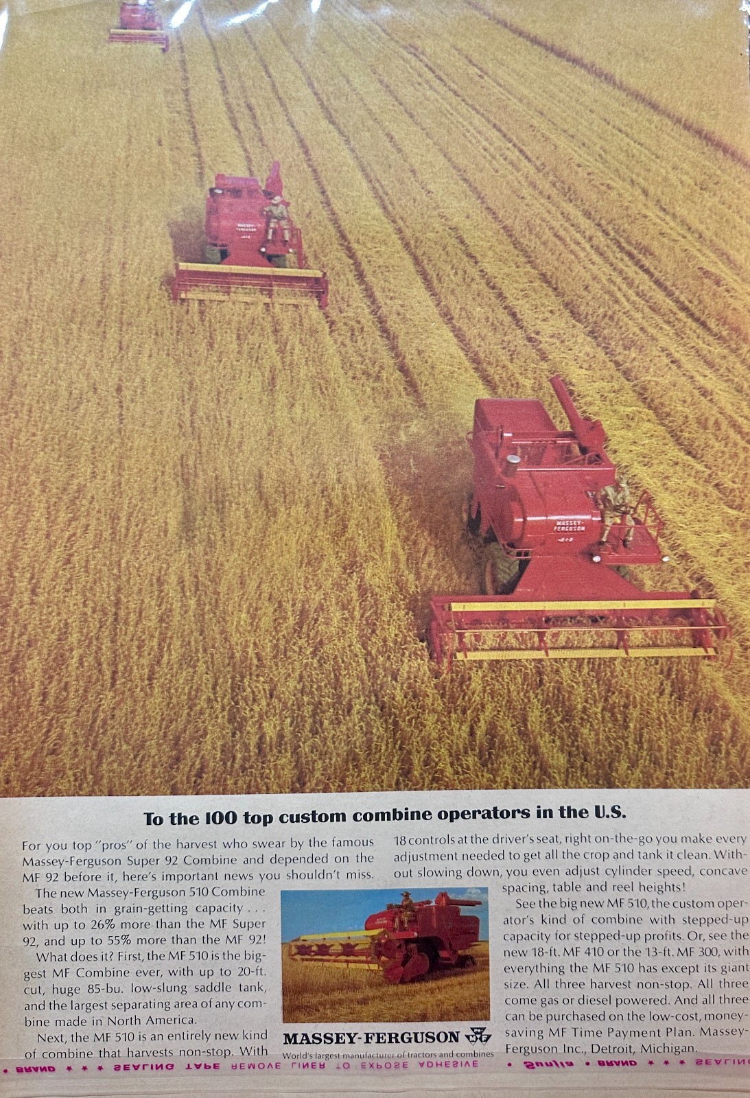 Lot of (4) Massey Ferguson Tractor Ads Early Sixties Ads #5004-5007