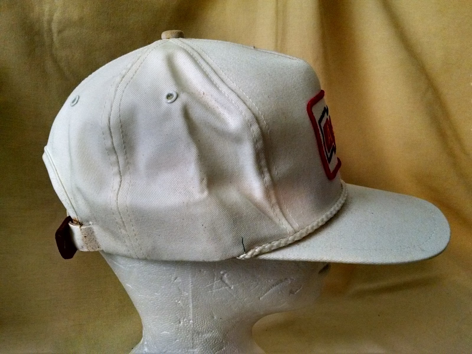 Acre Hat Baseball Ball Cap White Rope Patch Leather Strapback Buckle K Brands