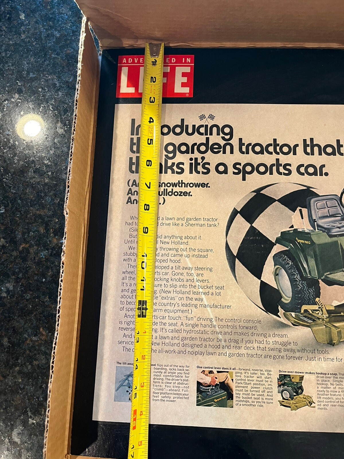 VTG New Holland Garden Tractor 1971 Cardboard Dealer Countertop Advertising NOS