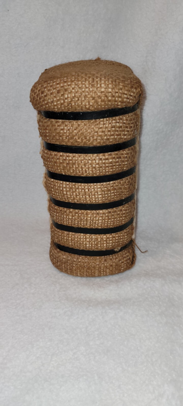 Vintage Souvenir Cotton Bale Wrapped W/ Burlap Farmhouse Decor 7.5&Prime;T