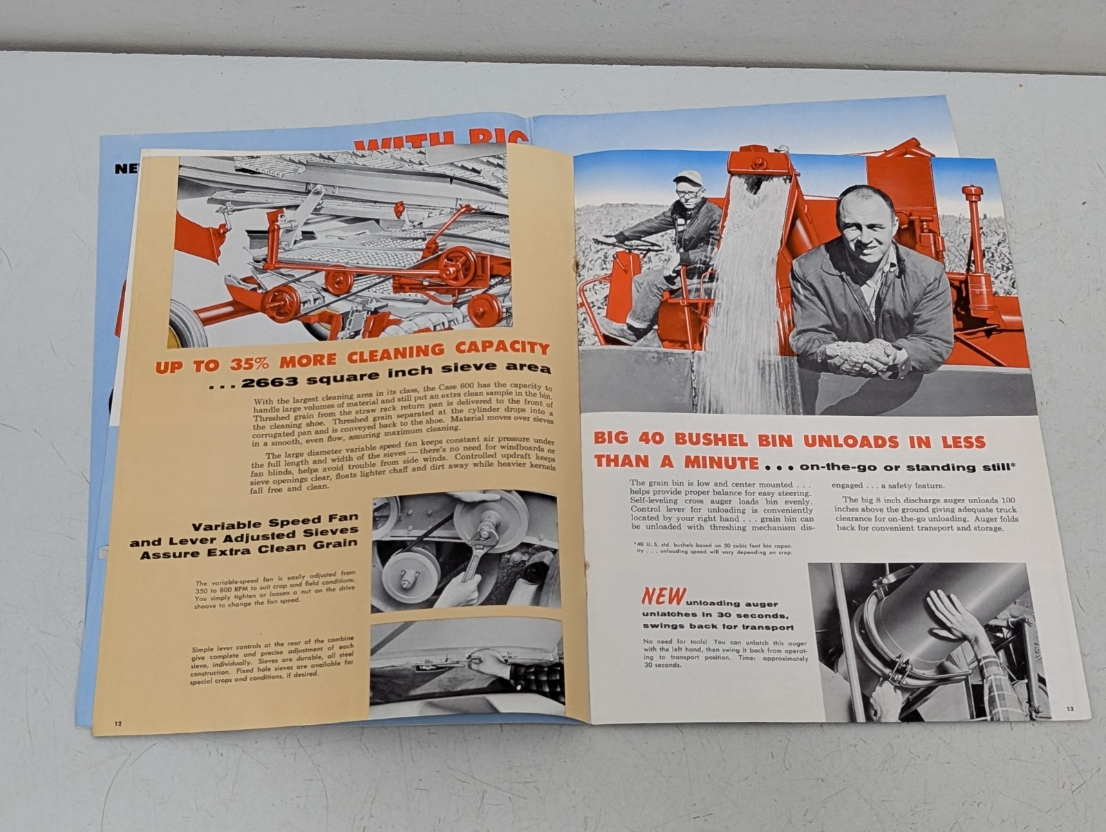 Vintage Case Tractor 600 Combine Dealer Brochure Advertising Book Manual