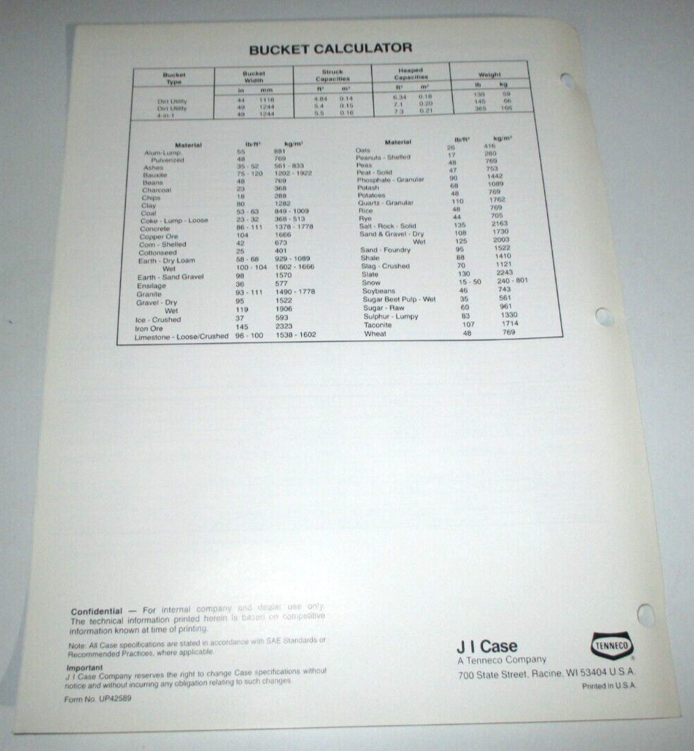Case 1825 Skid Steer Uni-Loader Competitive Information Sales Brochure ORIGINAL!