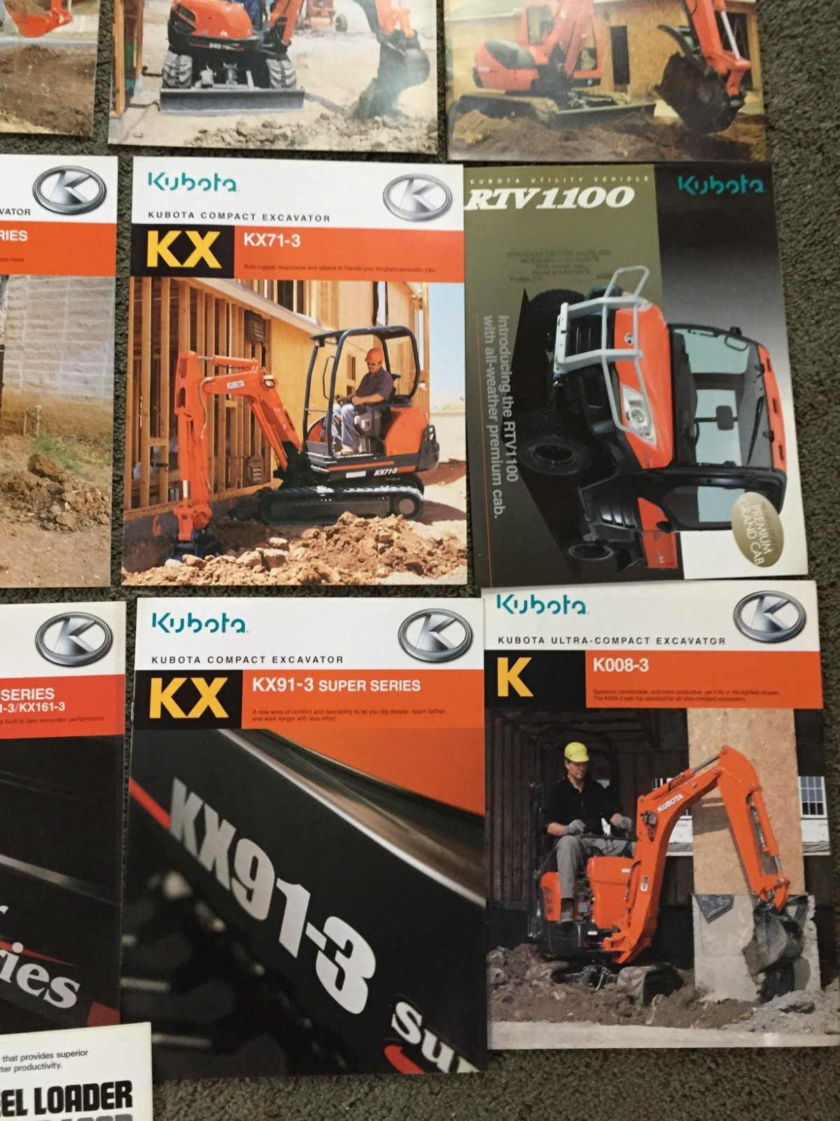 MASSIVE Lot of 44 Kubota tractor and equipment brochures Literature advertizing
