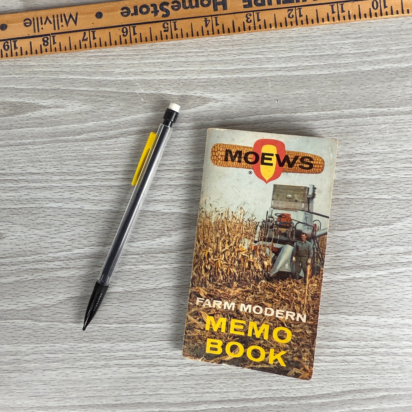 Vtg Notebook 1963 MOEWS Farm Modern Memo Ag Mini Booklet USED w/ WRITING
