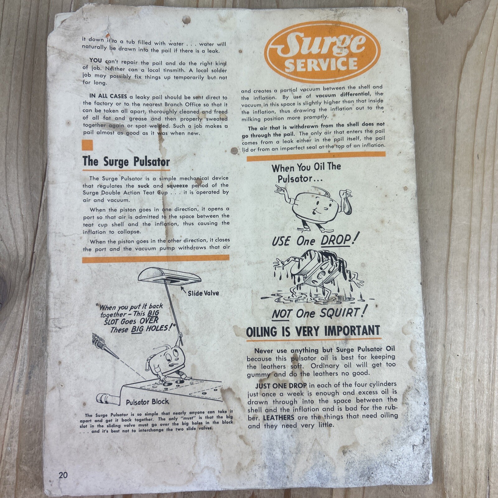 Surge Milking Operating Manual Dairy Farming Vintage