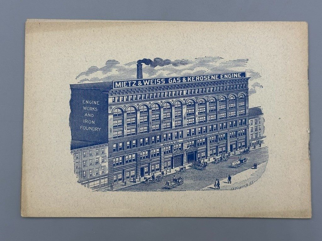 1901 MIETZ & WEISS Gas and Kerosene ENGINES CATALOG Antique Advertising