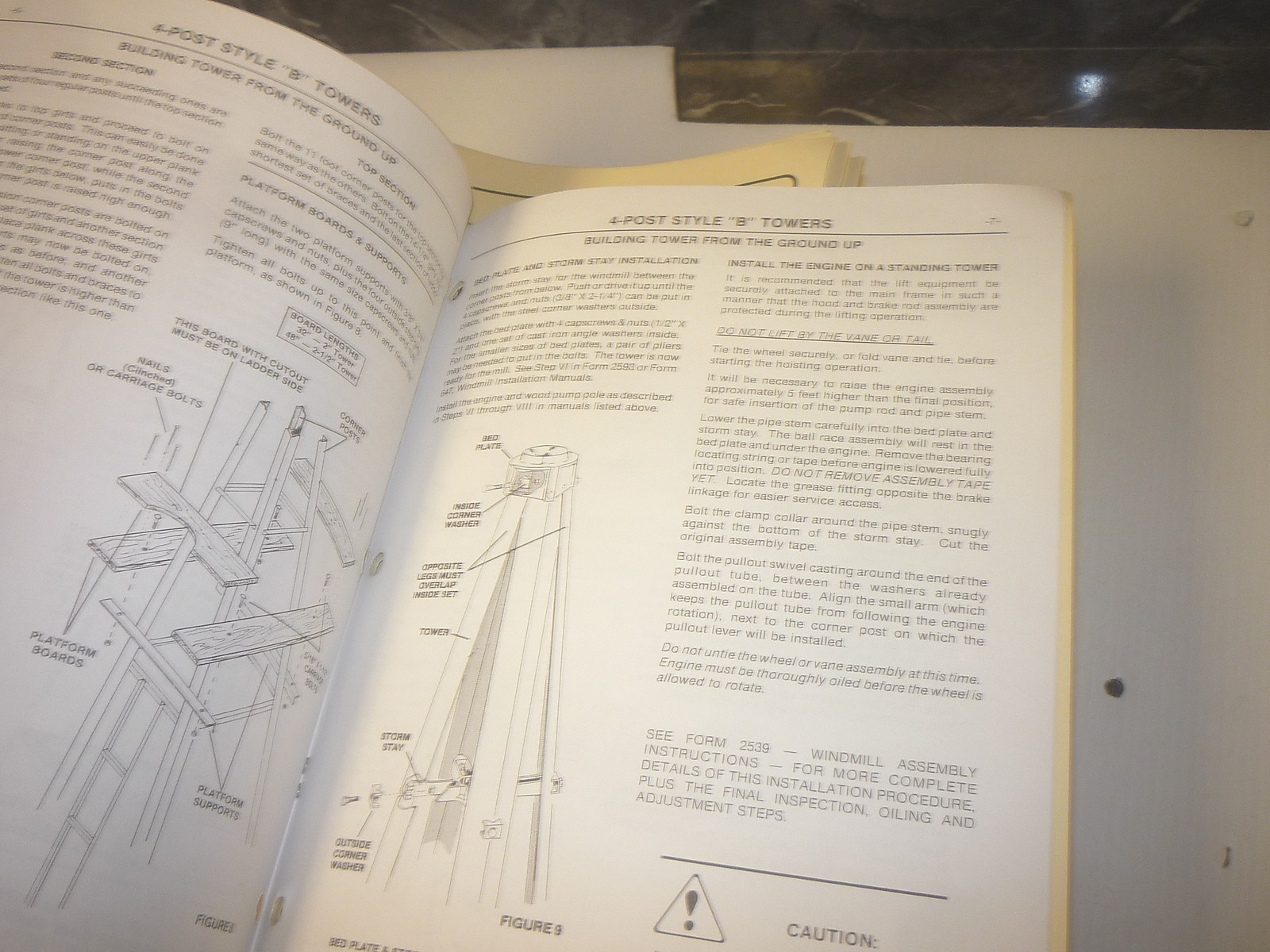 OLD DEMPSTER WINDMILL Co 4 POST STYLE B TOWER ASSEMBLY INSTRUCTION