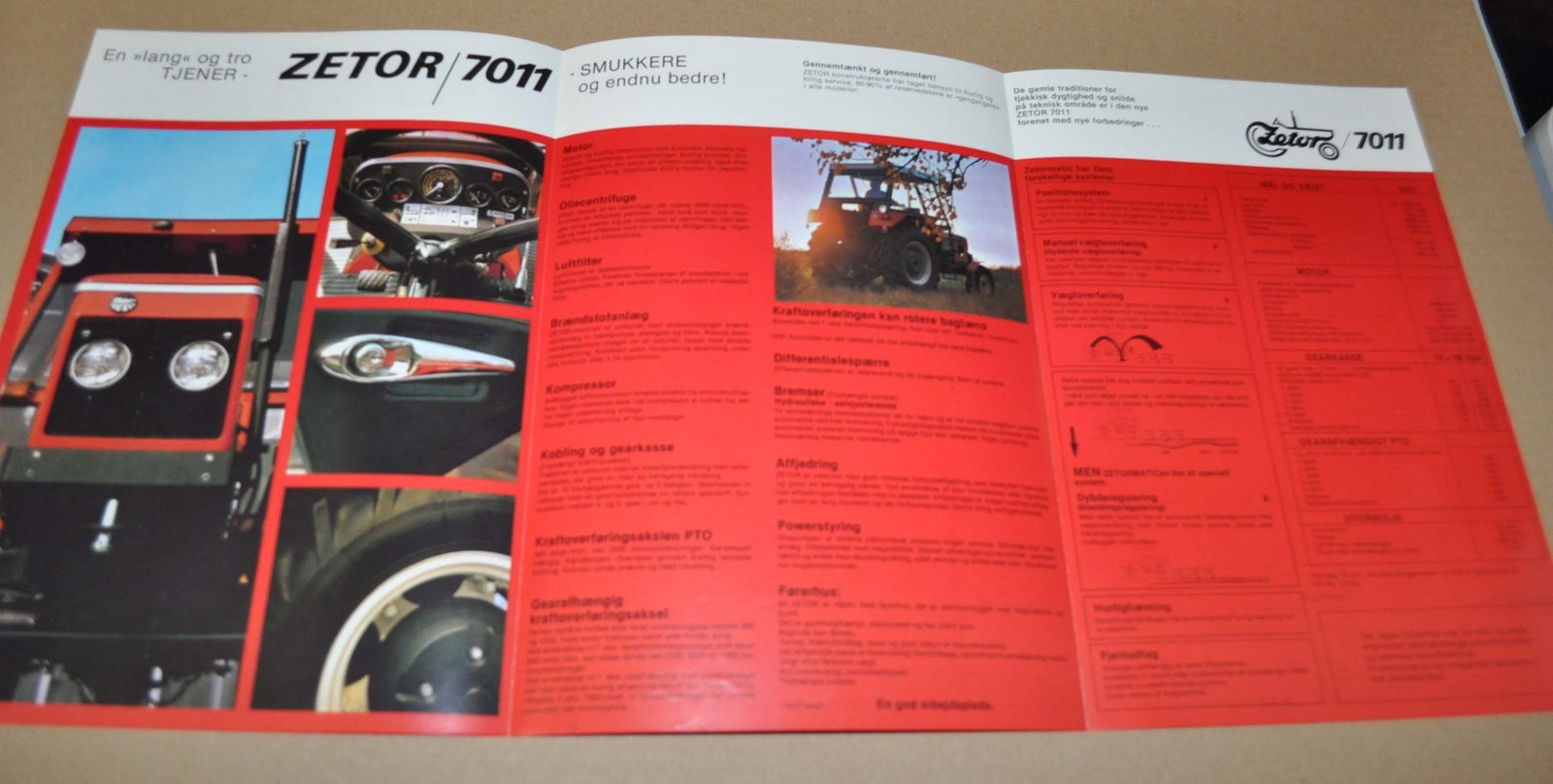 1981 Zetor 7011 Tractor Specification Brochure Prospekt DK
