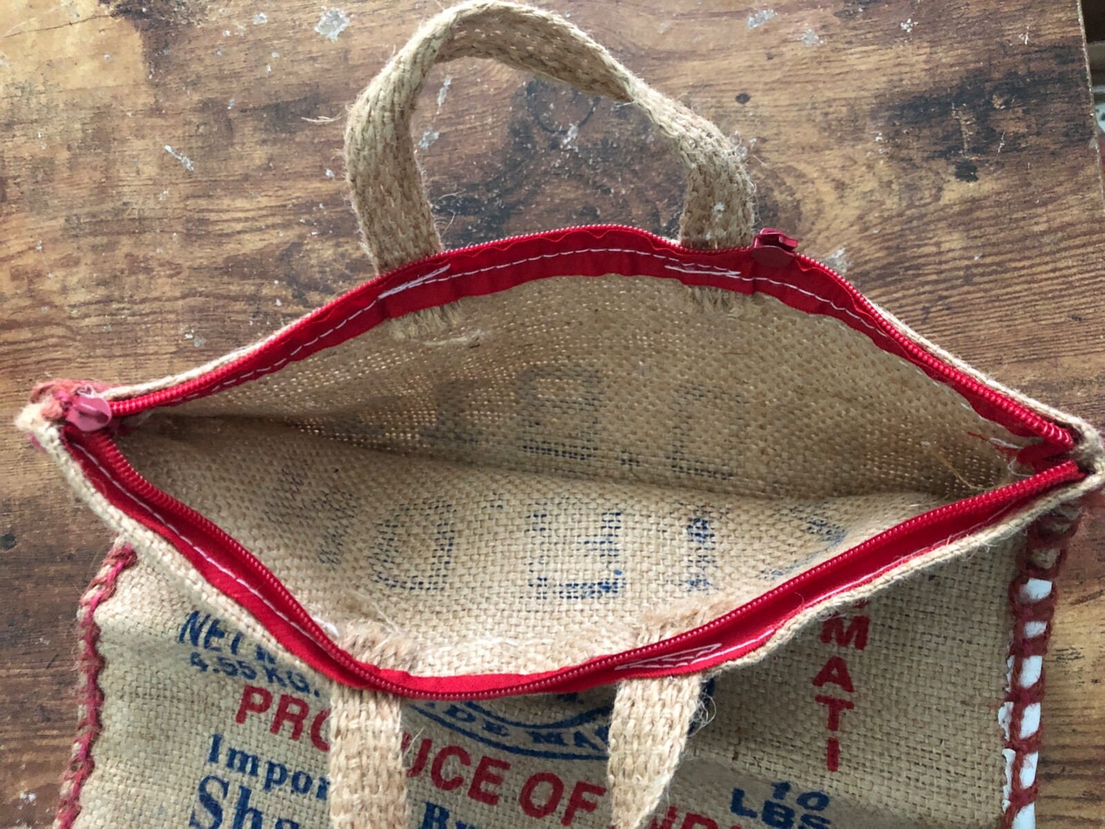 Vintage ELEPHANT BRAND #817 Burlap Bag Handmade Purse Amritsar India 10lbs Rice
