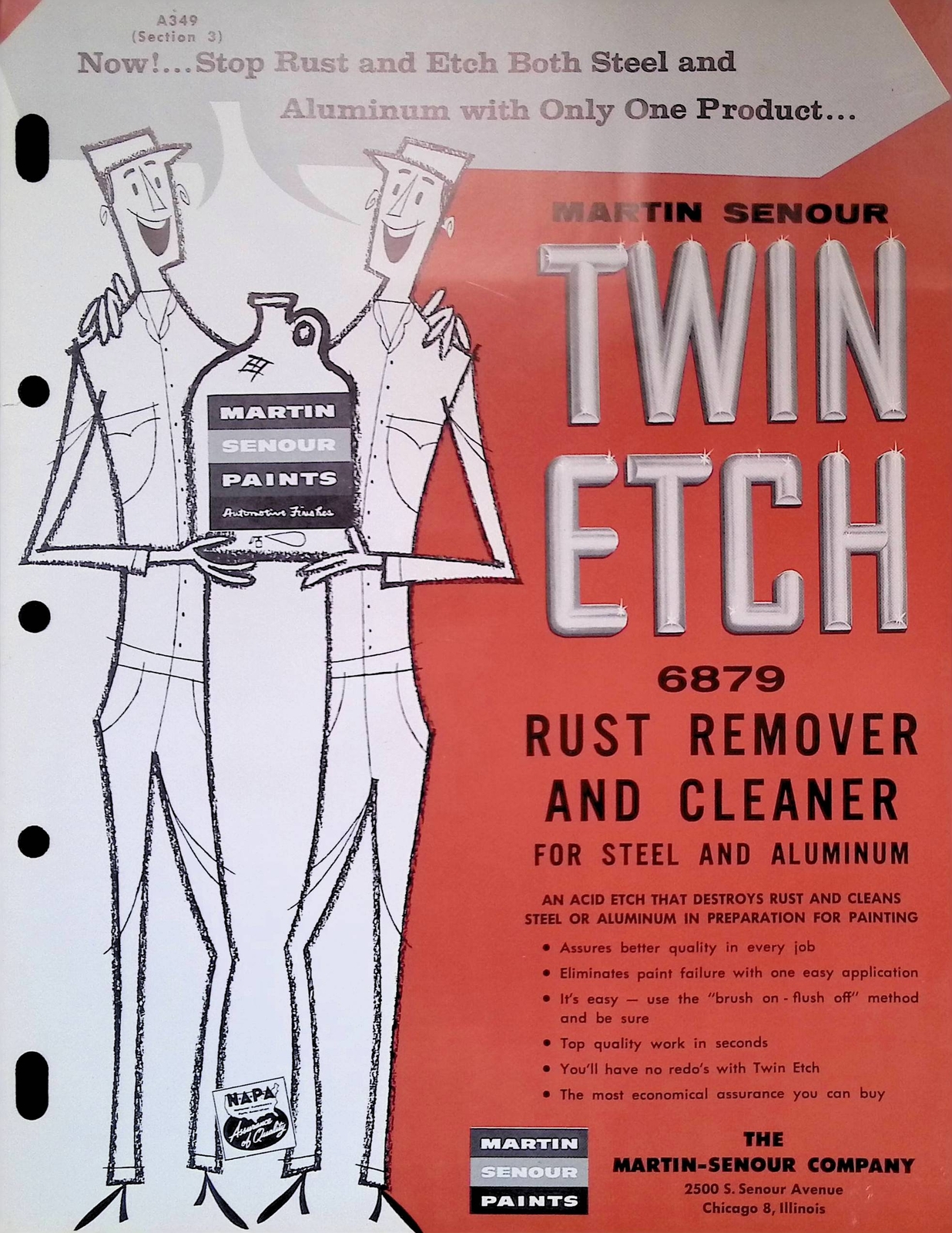 Vintage Farm Advertisement Spec Sheet Martin Senour Twin Etch Rust Remover Clean