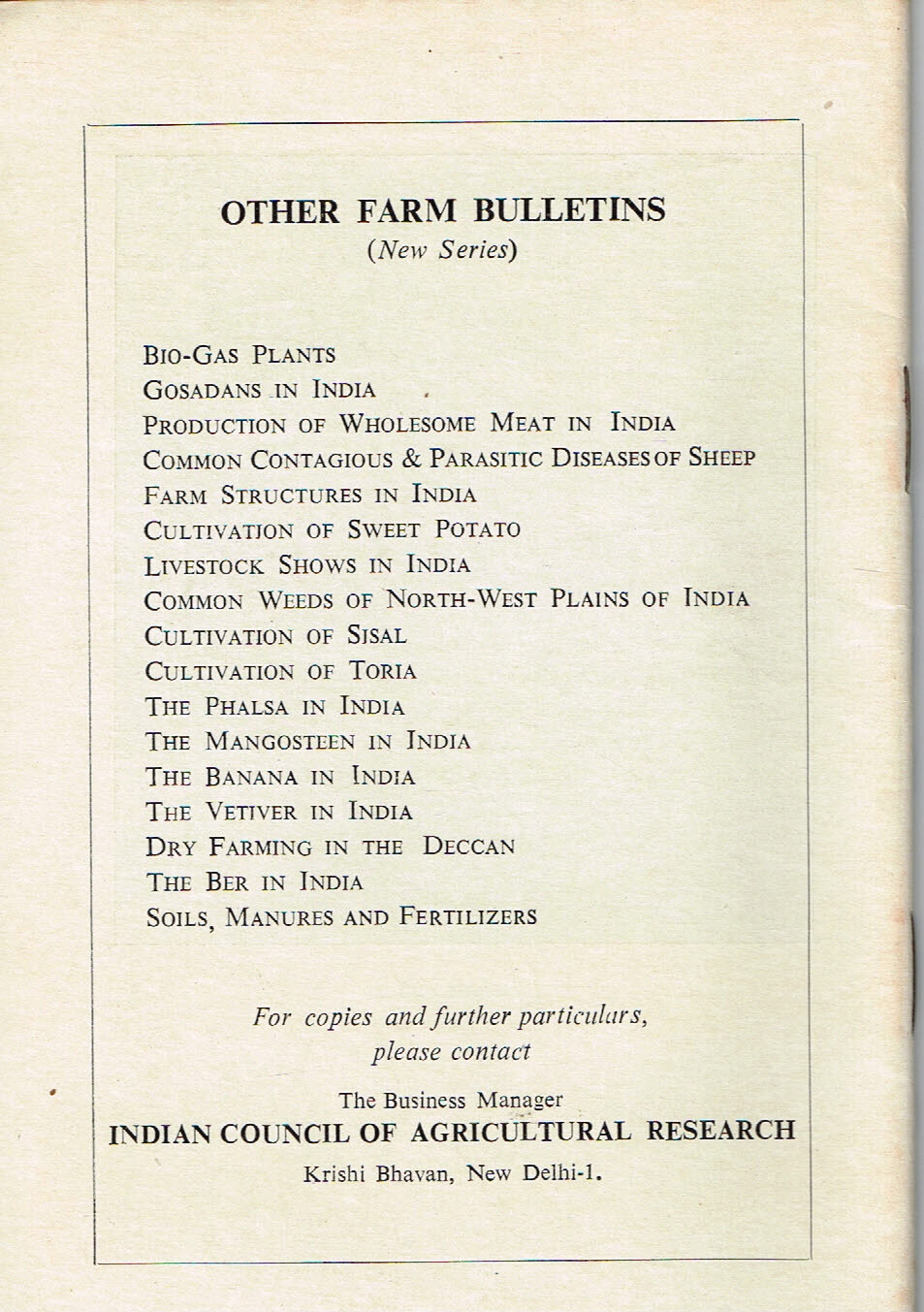 Vintage 1960s Farm Brochure India New Delhi The Chiku in India