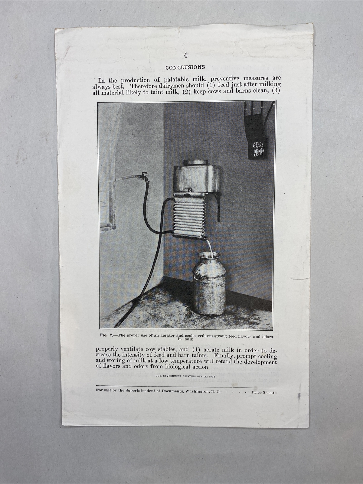 1935 USDA Farmers&rsquo; Bulletin No. 25 Preventing feed flavors in odors in milk