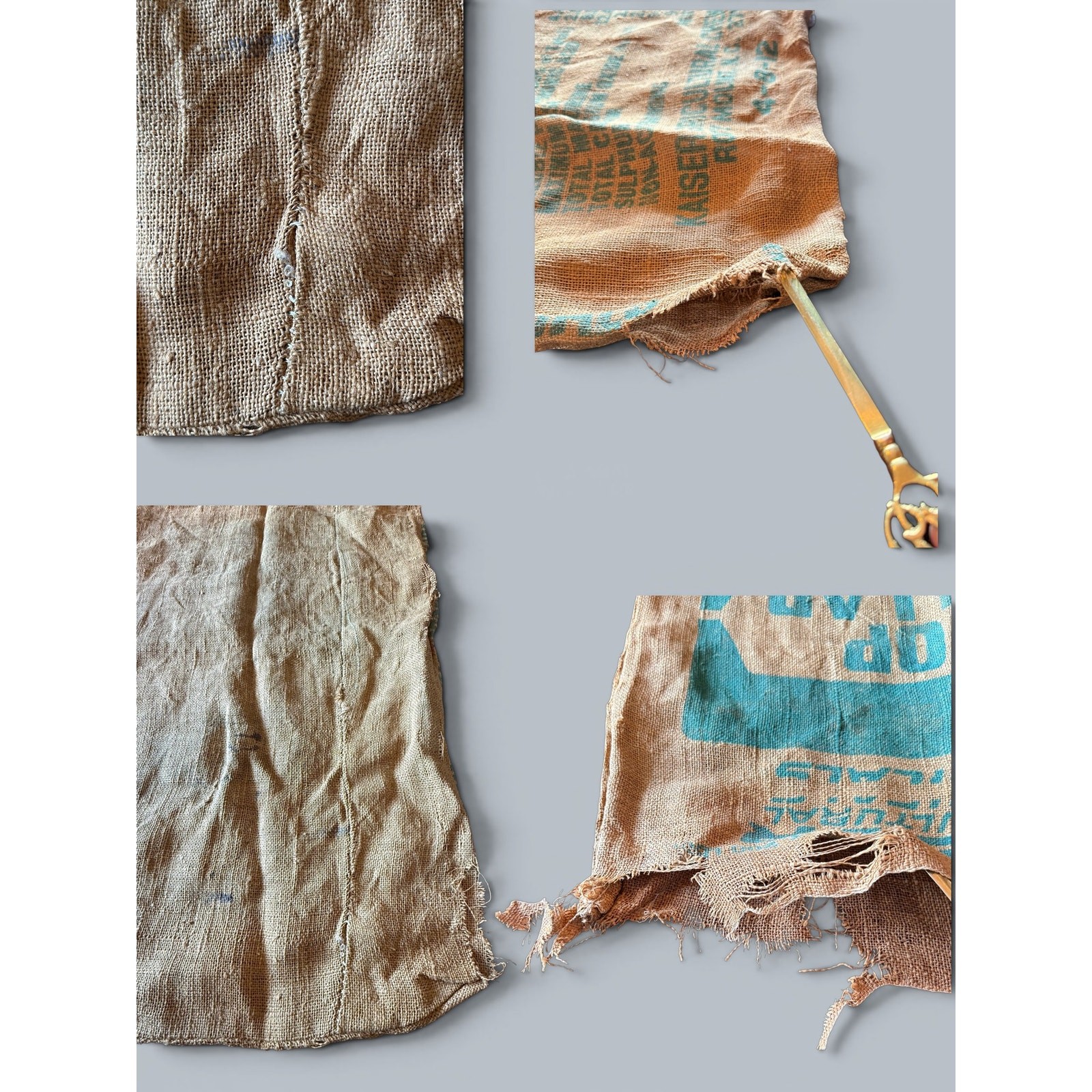 Vintage Tobacco Burlap Sack-Rocky Mount NC-Farmhouse-Textile-Grain Bag-Primitive