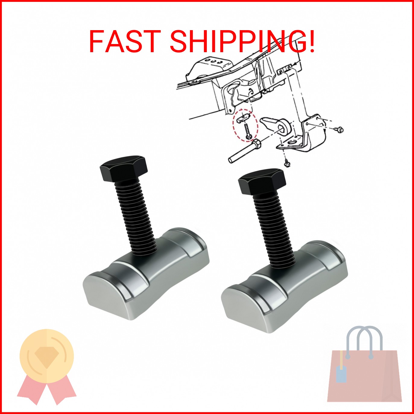 VONLX Torsion Bar Adjustment Bolt and Lock Nut Fit for Chevrolet Silverado Tahoe