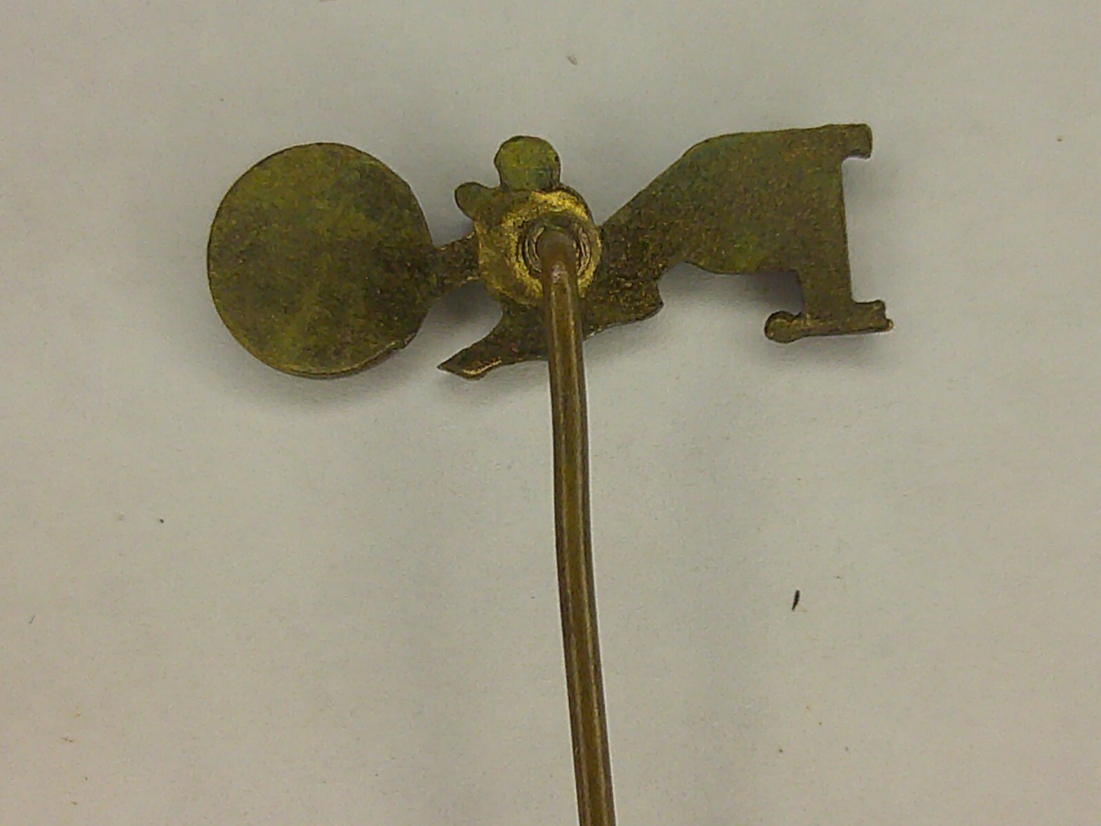 antique P & O Plow co. Canton, Ill. stick pin with depiction of plow on top Z93