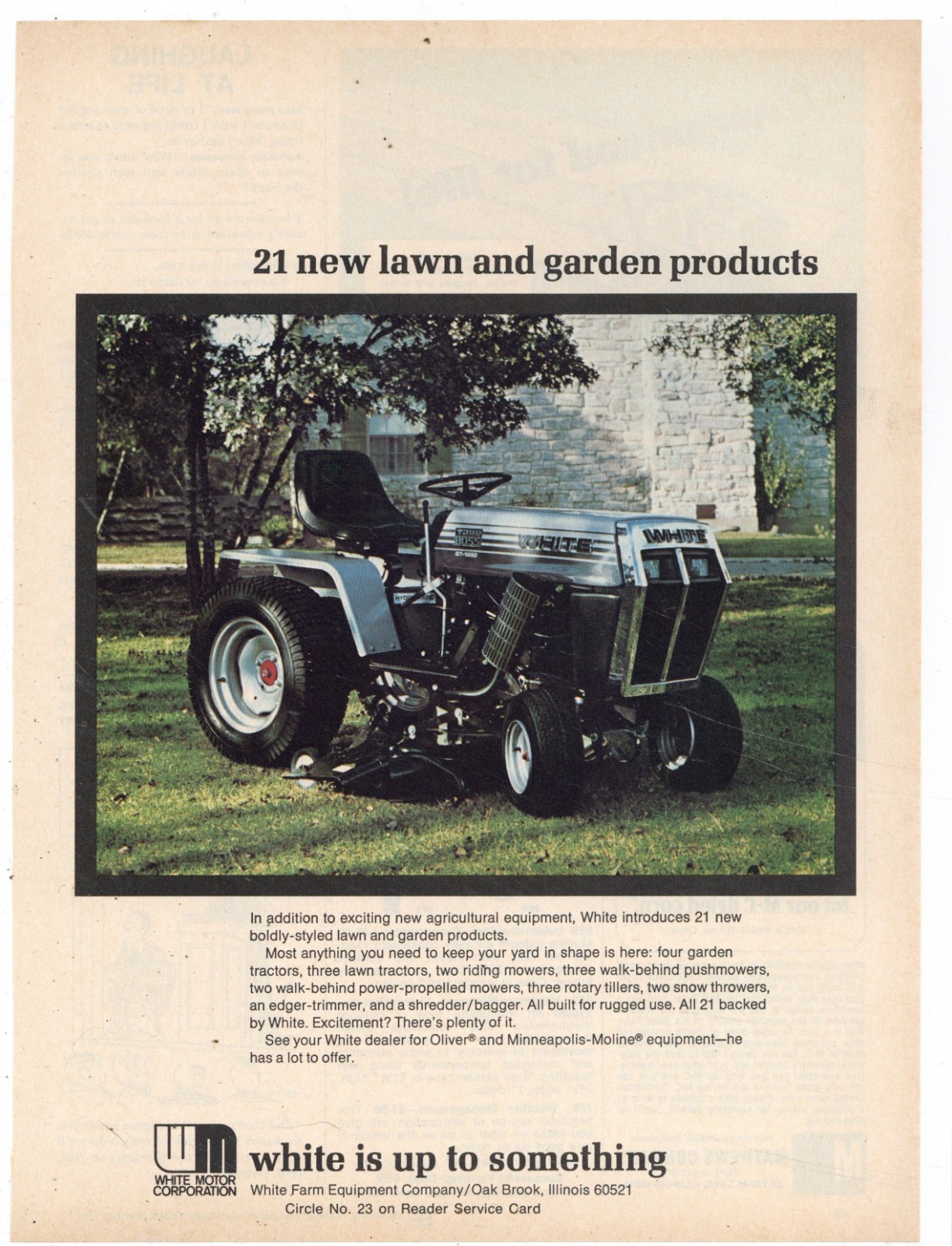 1974 White Yard Boss 1650 Lawn & Garden Tractor Ad: White is up to Something!