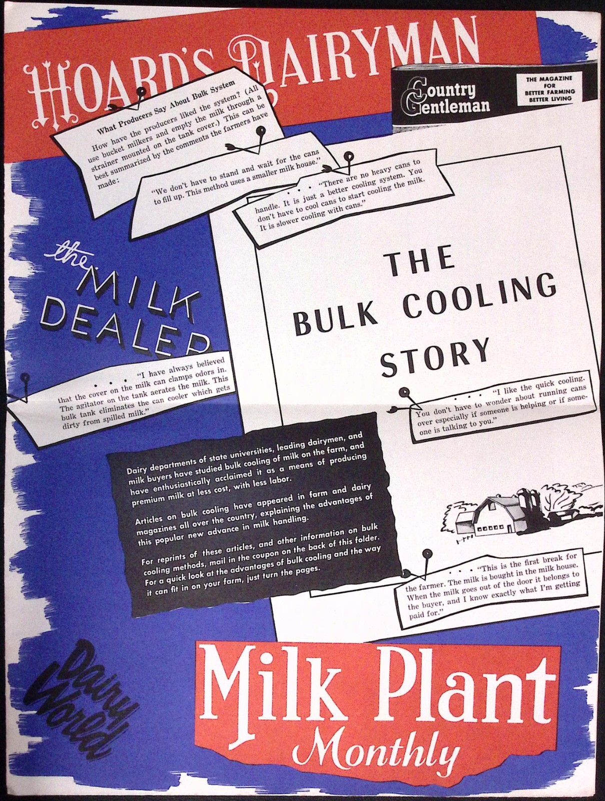1950s Hoard&rsquo;s Dairyman Milk Plant Monthly Bulk Cooling Poster Fold Out Brochure