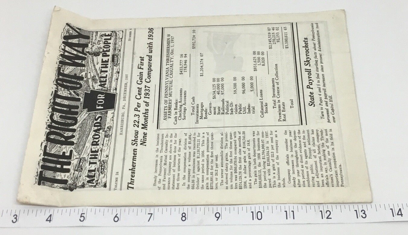 1937 Frick Machinery Co. Sales Brochure Waynesboro PA Threshermen Right of Way