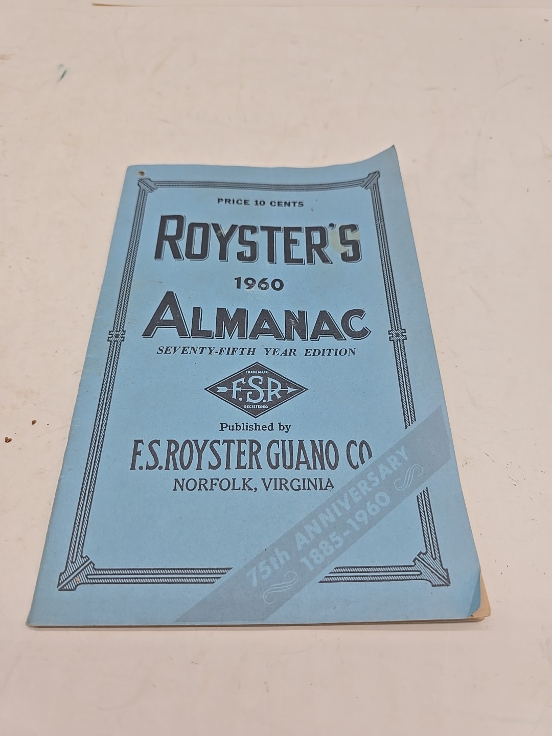 Vintage 1960 F.S.Royster Guano Almanac Seventy-Fifth Year Edition