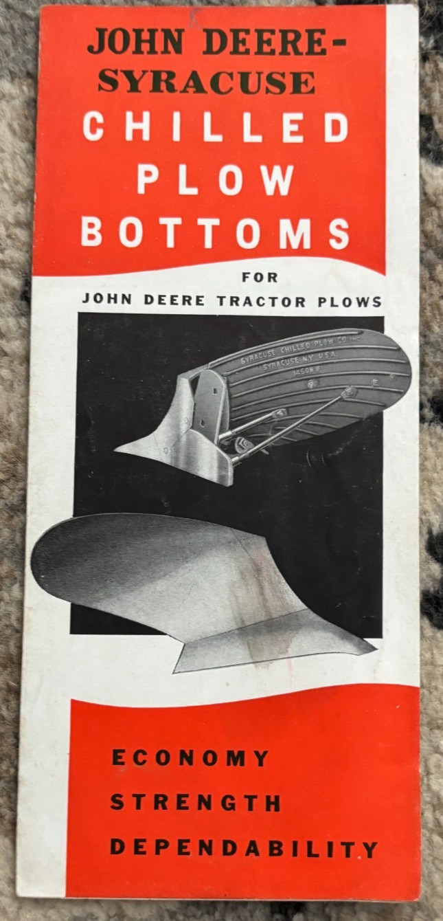 John Deere Syracuse Chilled Plow Bottoms For 1947 Brochure DCPA26