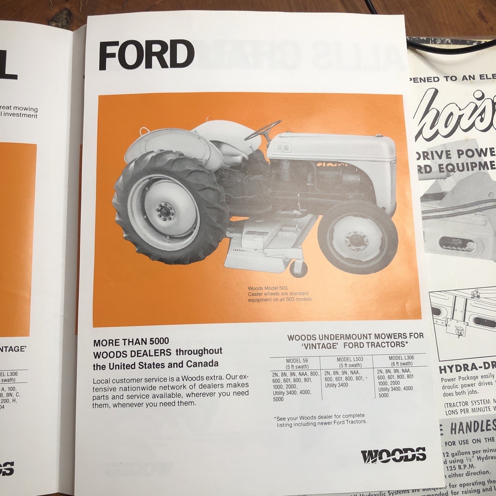 1969 Woods Undermount Mowers for Tractors Sales Brochure Model John Deere ￼Ford