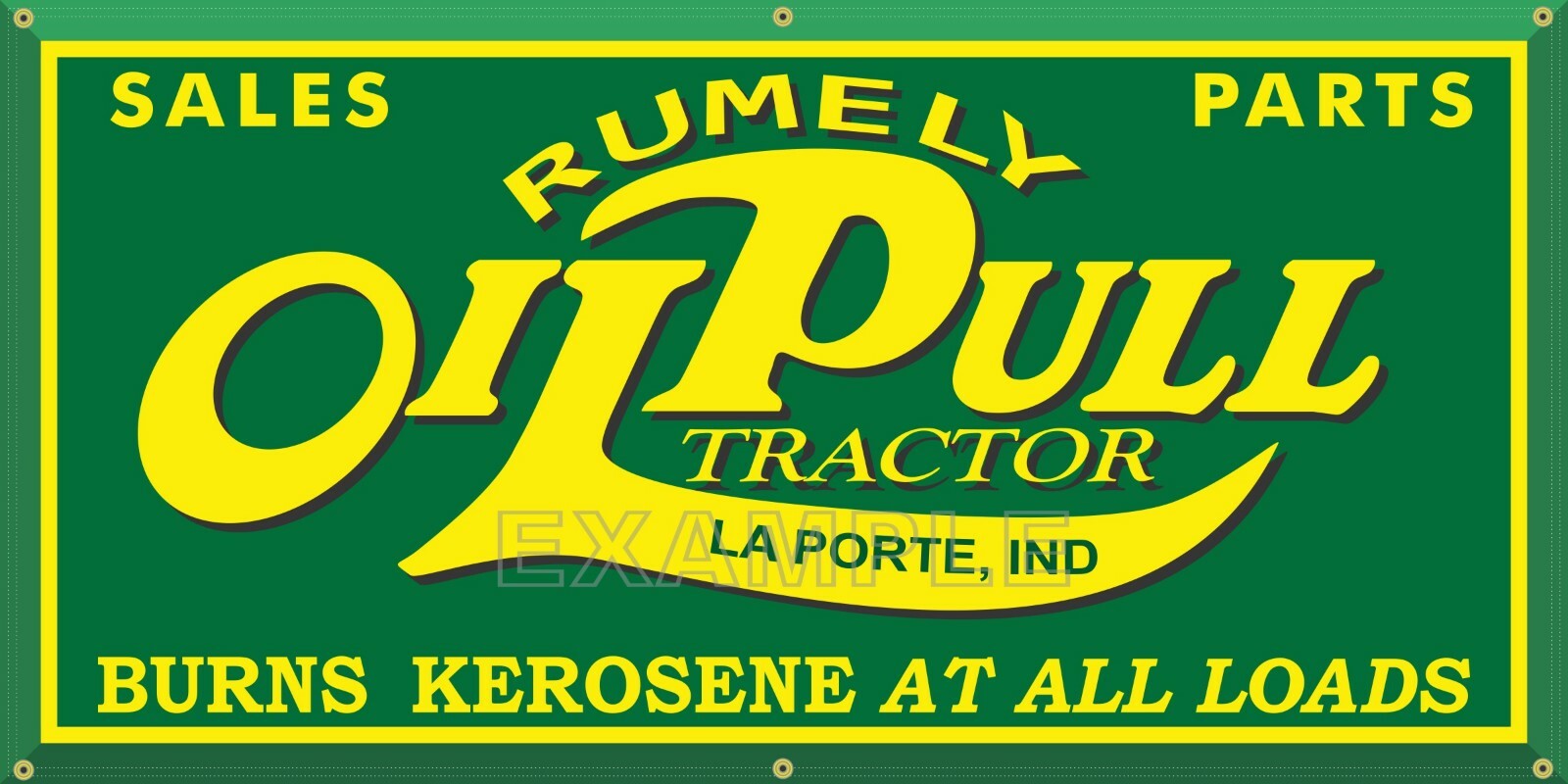 RUMELY OIL PULL KEROSENE TRACTORS DEALER SALES PARTS VINTAGE SIGN REMAKE BANNER