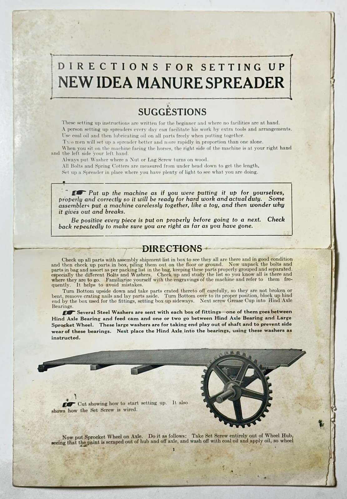 New Idea Spreader Co Checking Sheets Instructions Repair List Envelope