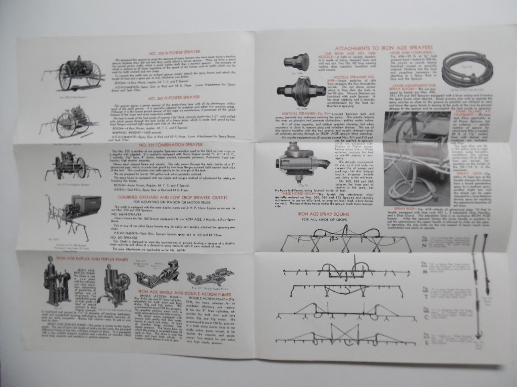 c.1930s IRON AGE Farm Tractor Power Sprayer Duster Brochure A.B Farquhar Vintage