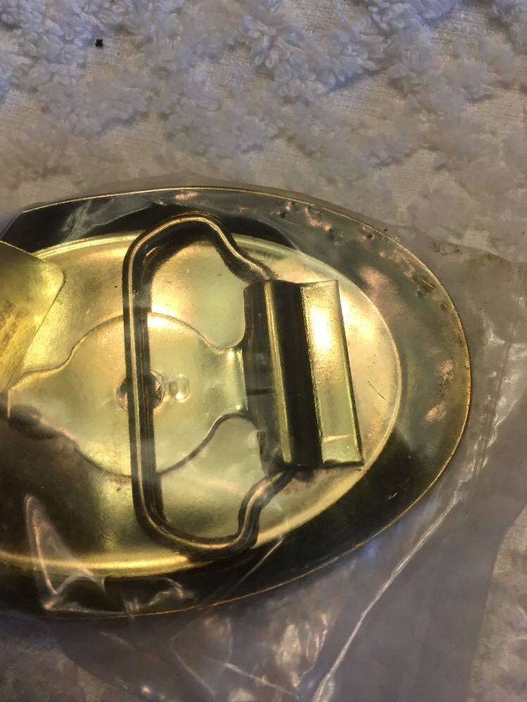 NEW Deutschland Enamel COLLECTOR BELT BUCKLE~Yellow/Black~HOOVER&rsquo;S MFG. CO